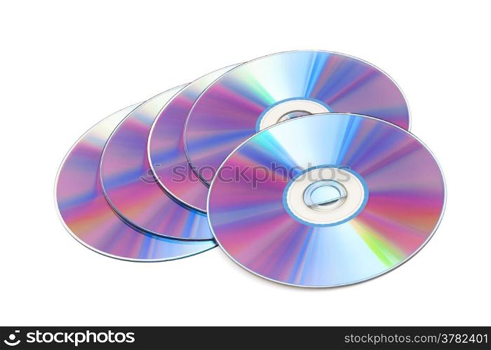 cd disks on a white background