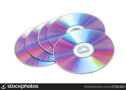 cd disks on a white background