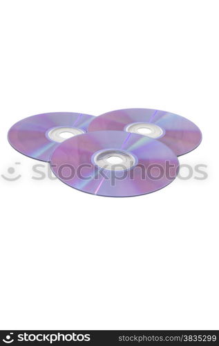 CD & DVD disk on white background