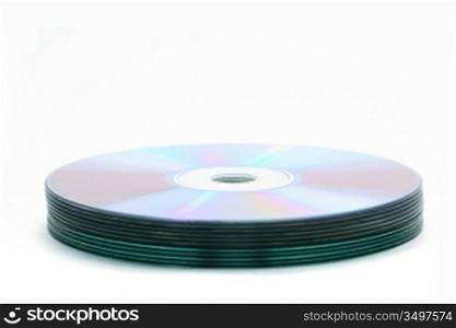 cd isolated on white background macro close up