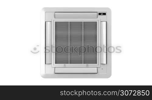 Ceiling mounted air conditioner blowing cold air