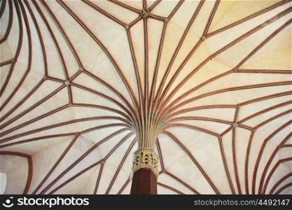 Ceiling of ancient castle . Decorative Patterns on vaults.