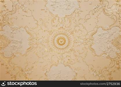 Ceiling with a gold ornament. An interior of opera theatre. Odessa, Ukraine