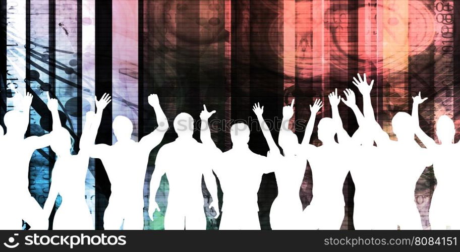 Celebration Background with People Cheering and Celebrating. Celebration Background