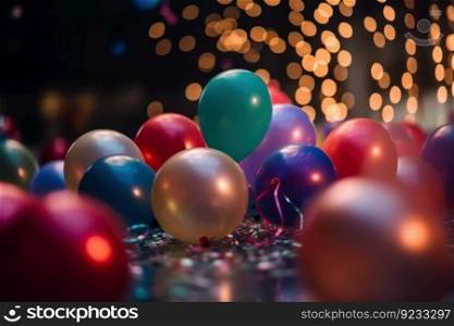 Celebration colorful balloons. Free party holiday. Generate Ai. Celebration colorful balloons. Generate Ai