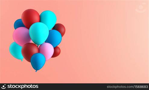 Celebration Copy Space with Balloons as Template Background. Celebration Copy Space