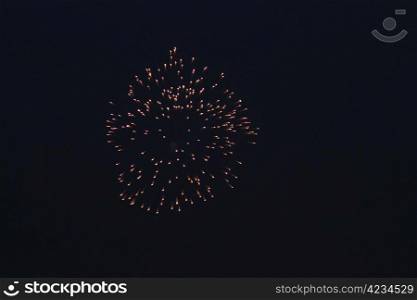 Celebration firework shinig in the black sky