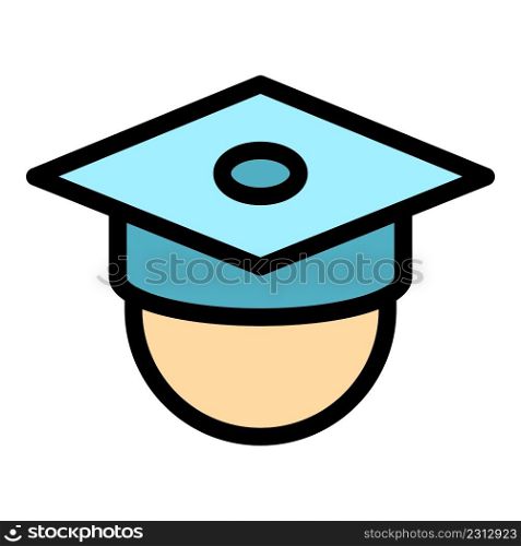 Celebration graduation hat icon. Outline celebration graduation hat vector icon color flat isolated. Celebration graduation hat icon color outline vector