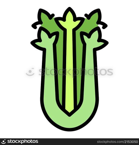 Celery icon. Outline celery vector icon color flat isolated. Celery icon color outline vector