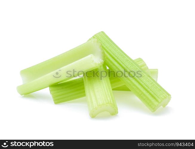 celery sticks isolated on white background