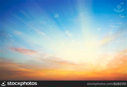 Celestial World concept:Sunset , sunrise with clouds
