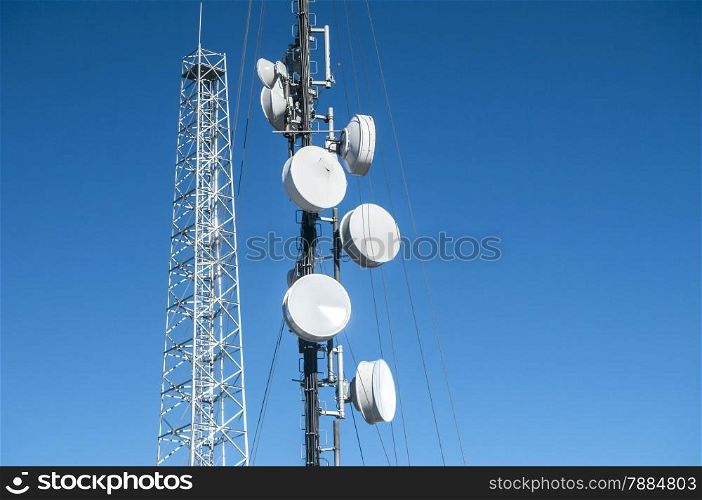 Cell phone antenna or aerial tower used for GSM and UMTS mobile phone transmissions