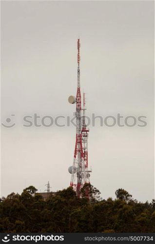 Cell phone tower or Telecommunication on top of a hill