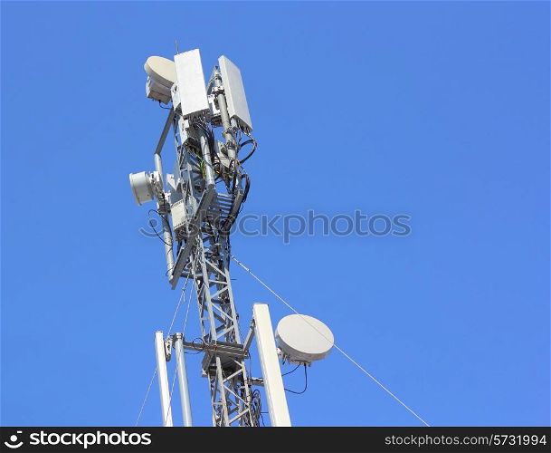 Cellular antenna against blue sky