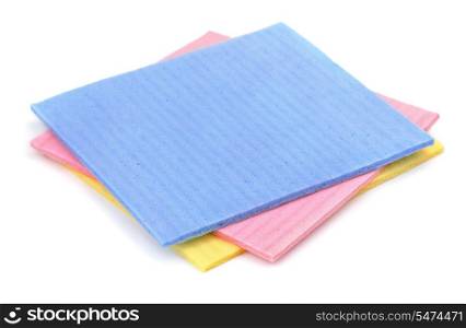 Cellulose sponge cloth isolated on white
