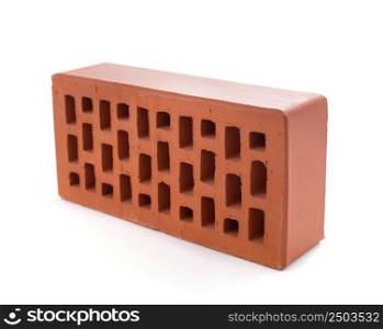 Cement brick isolated on white background. Construction brick at white
