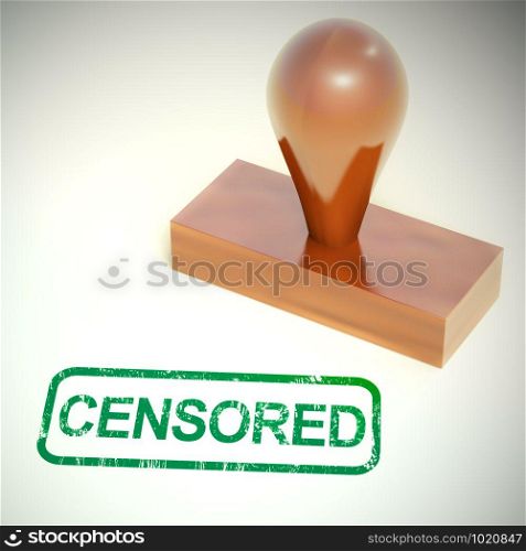 Censored stamp icon means restricted, banned or blocked. Confidential content for adults only and privacy - 3d illustration. Censored Stamp Shows Censorship Or Prohibited