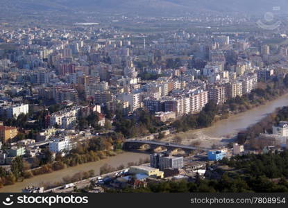 Center of Silifke and river bridge, Turkey