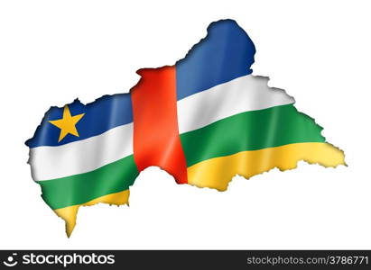 Central Africa flag map, three dimensional render, isolated on white