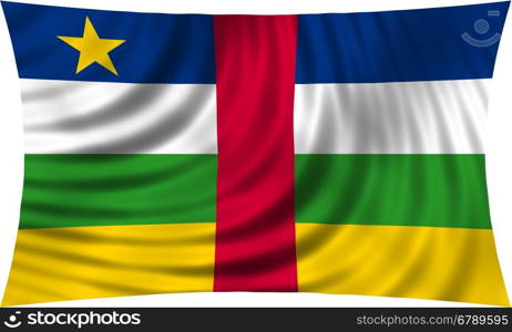 Central Africa national official flag. African patriotic symbol, banner, element, background. Correct colors. Flag of the Central African Republic waving, isolated on white, 3d illustration