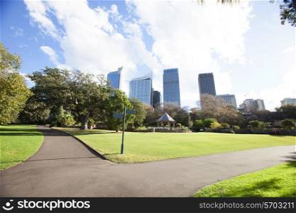 Central business district and botanical gardens, Sydney, Australia