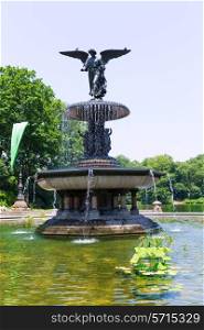 Central Park Angel of the Waters fountain in Bethesda Terrace New York US