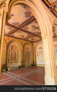 Central Park Bethesda Terrace underpass arcades New York Us