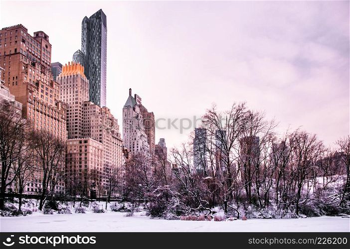Central Park, New York in winter time