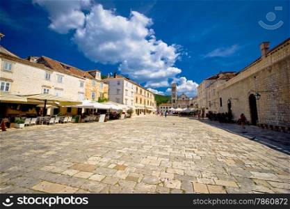 Central Pjaca square of Hvar town, Dalmatia, Croatia