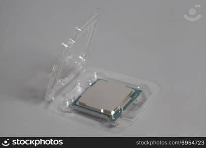 Central processing unit CPU processor microchip. Central processing unit CPU processor microchip in plastic packaging