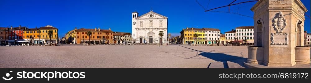 Central square in Palmanova panoramic view, Friuli-Venezia Giulia region of Italy