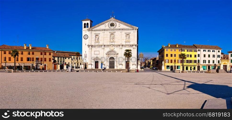 Central square in Palmanova panoramic view, Friuli-Venezia Giulia region of Italy