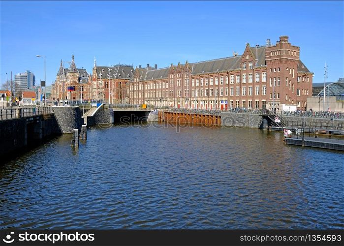 Central station in Amsterdam the Netherlands
