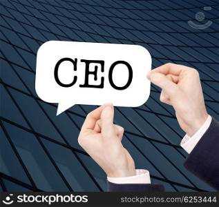 CEO written in a speechbubble