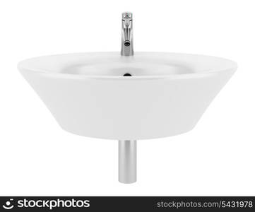 ceramic bathroom sink isolated on white background