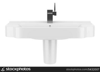 ceramic bathroom sink isolated on white background