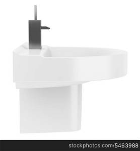 ceramic bathroom sink isolated on white background