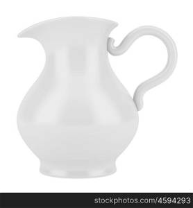 ceramic jug isolated on white background. 3d illustration