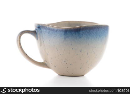 Ceramic tea cup isolated on white background.
