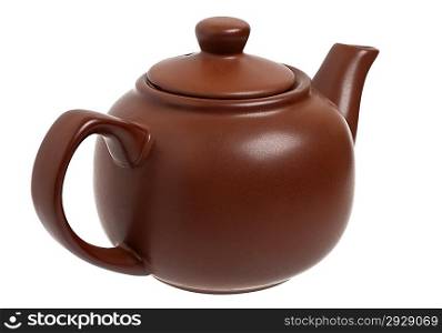 Ceramic teapot for brewing tea isolated on a white background