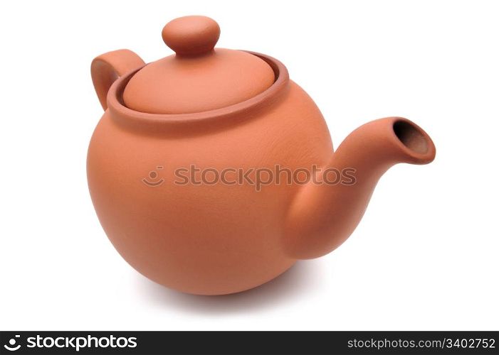 Ceramic teapot on a white background