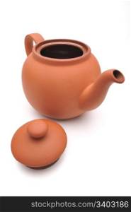 Ceramic teapot on a white background