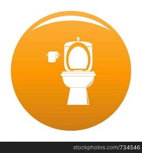 Ceramic toilet icon. Simple illustration of ceramic toilet vector icon for any design orange. Ceramic toilet icon vector orange