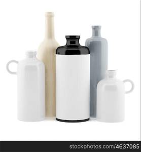 ceramic vases isolated on white background. 3d illustration