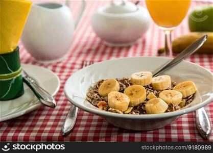 cereal breakfast meal food banana
