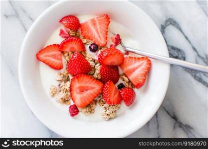cereal food breakfast strawberries