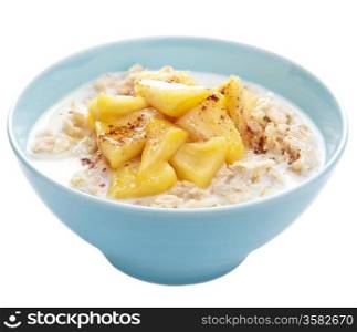 cereal with caramelized apple isolated