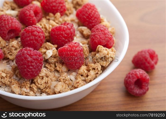 cereal with raspberries
