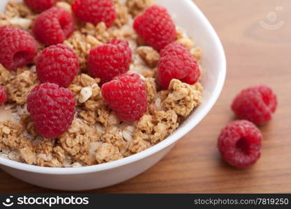 cereal with raspberries