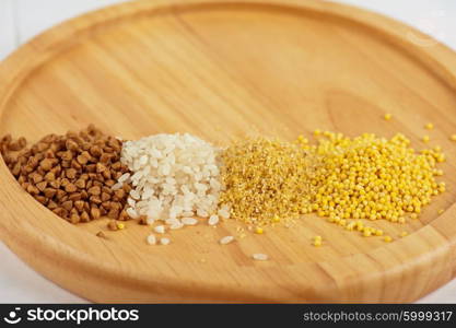 Cereals - buckwheat rice millet. Cereals - buckwheat rice millet and wheat groats